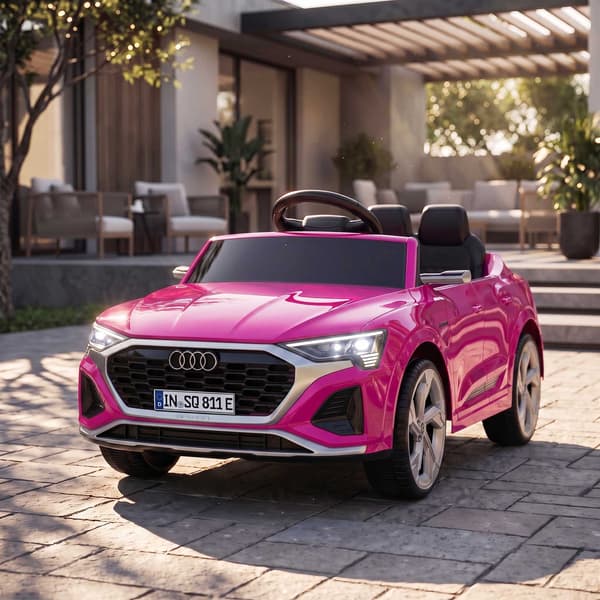12V Elbil för Barn med Fjärrkontroll, Rosa, Audi Design