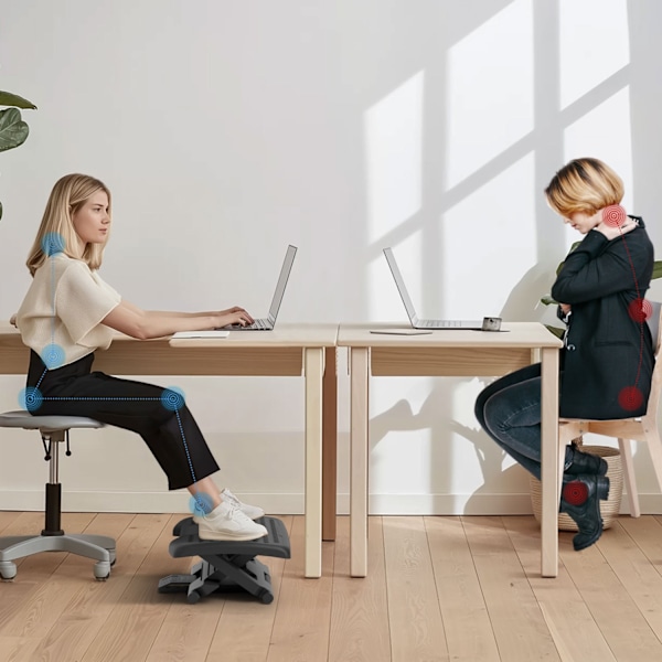 Jalkatuki Pöytäkorkeus Säädettävä Jalkatuki Ergonominen Jalkatuki Liukumaton Kotitoimisto Office Musta