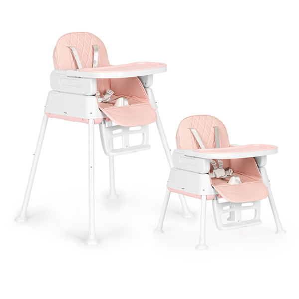 ECOTOYS 3-i-1 foldbar børnefødestol pink