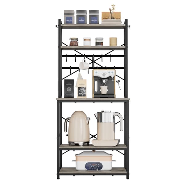 Bagerist 600 mm, dobbelt hylde, 12 kroge, X-bagside