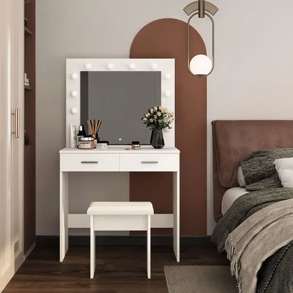 Stort modernt sminkbord, spegelbelysning
