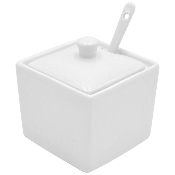 Elegant sockerbehållare med lock och sked