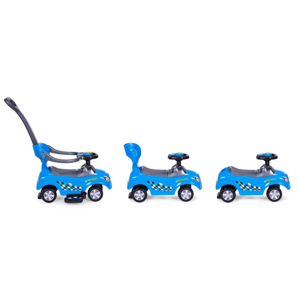 Blå pusher rollator