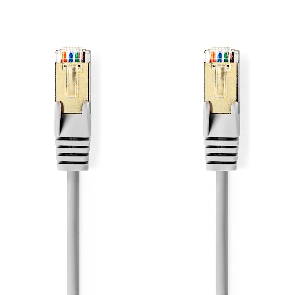 CAT5e verkkokaapeli | SF/UTP | RJ45 uros | RJ45 uros | 30.0 m | Pyöreä | PVC | Harmaa | Muovipussi