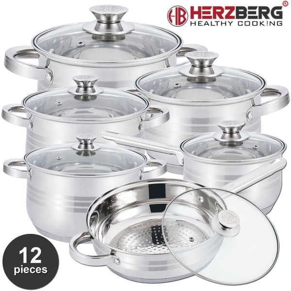 Herzberg 12 dele rustfrit stål køkkengrej sæt