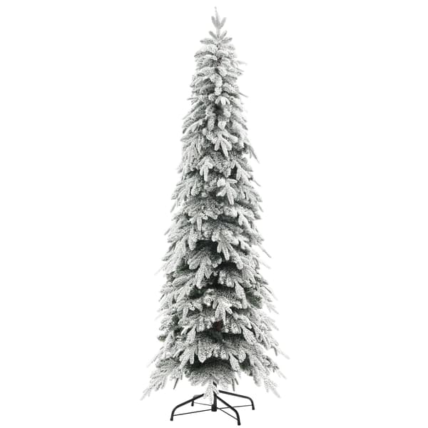Kunstigt juletræ 210 cm med sne og 800 grene