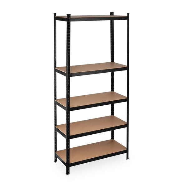Opbevaringshylde 220 cm høj, sort