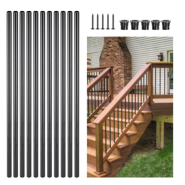 Trappbaluster i aluminium, 101-pack, 26 tum, mattsvart