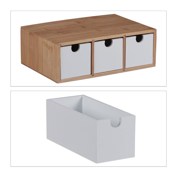Lådlåda i bambu & MDF 3 fack