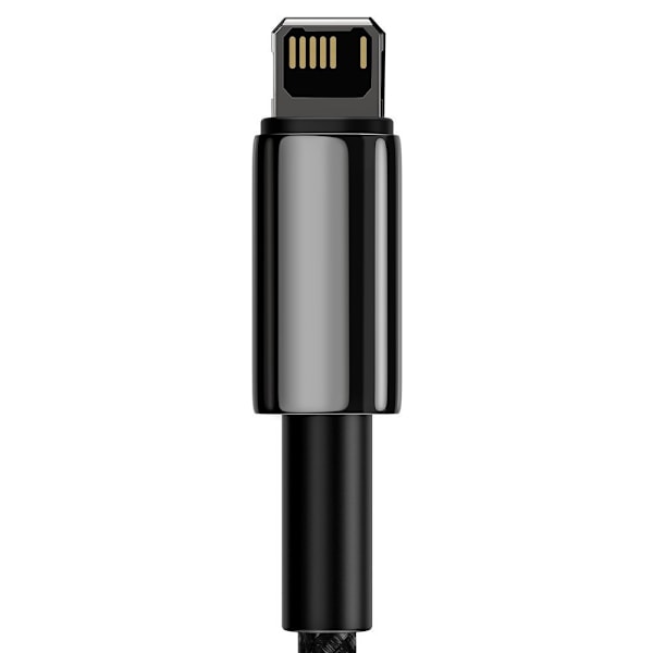 Stark flätad kabel USB Iphone Lightning 2,4 A 2 m svart