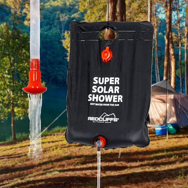 Bærbar solbruser: 50°C varme, 15L tank - perfekt til camping