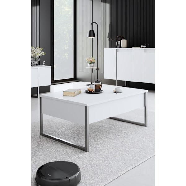 Soffbord Luxe - Vit, Silver
