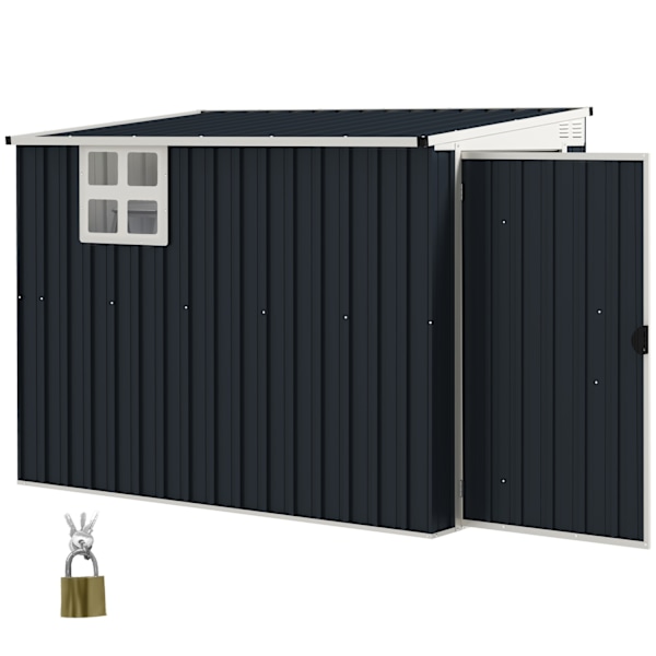 Metallityökaluvaja 2,7m² 128x231x181cm Työkaluvaja kattoikkunalla Lukittava ovi Säänkestävä Puutarhavaja Ulkopuutarhavaja takapihalle ulkoalueelle Tum