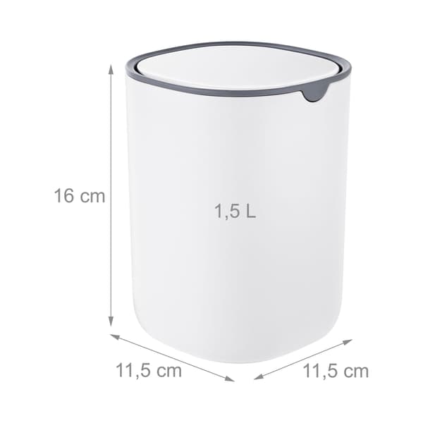 Mini bordspand med svinglåg, 1,5 l – hvid