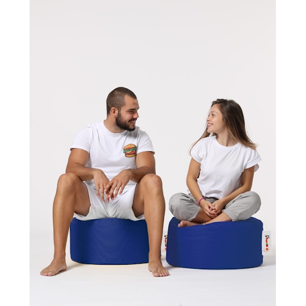 Garden Pouff Pyöreä Pouf - sininen
