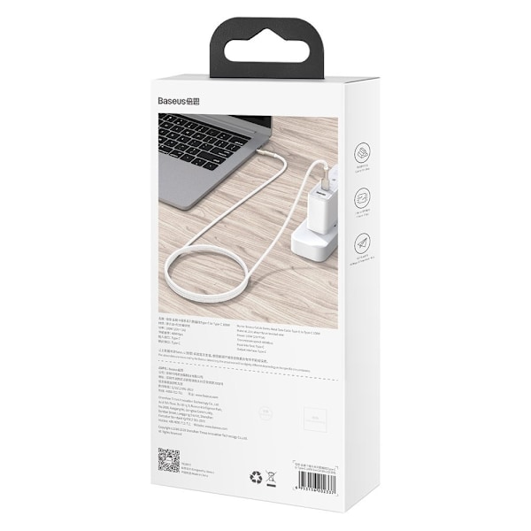 USB-C - USB-C kabel Cafule Metal Data Power Delivery 100W 2m - sort