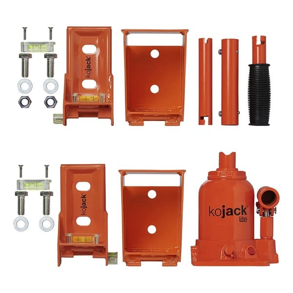 KoJack hydraulisk donkraft med nivellering til dobbeltaksel