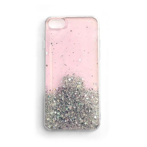 Skinnende cover med glitter til Samsung Galaxy A42 5G Star Glitter pink