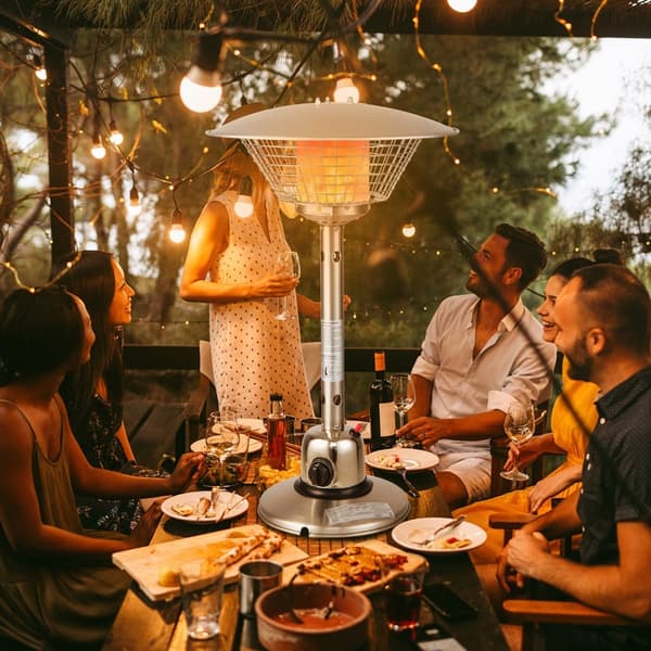 Terrassevarmer til bordplade, 3200W, rustfrit stål, sikker