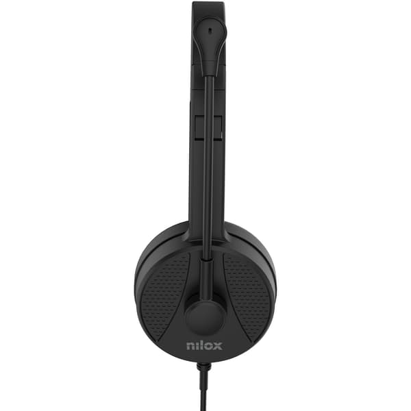 USB-A-headset med mikrofon, on-ear, svart
