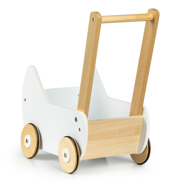 Docka barnvagn rullator i trä ECOTOYS