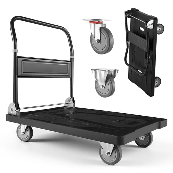 Sammenklappelig platformslastbil, 1000 lb, 5-tommers drejehjul