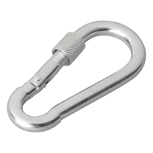 Karabiinikoukku metallia 8x80mm ruuvilukolla