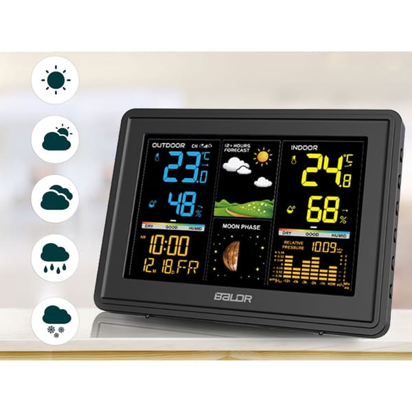 Vejrstation med display BD-907 sort