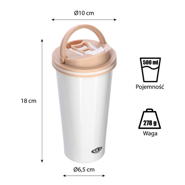 Hvid termisk kop, 18 oz, isoleret