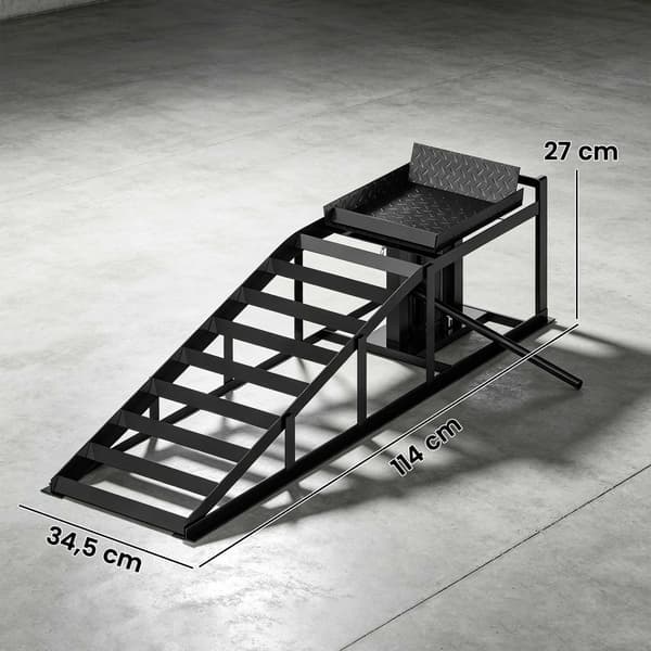 Justerbara hydrauliska bilramper, set, 3 tons kapacitet, 23–32,5 cm höjd