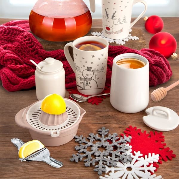 Snöflingeformade underlägg för alla kärl - grå filtset