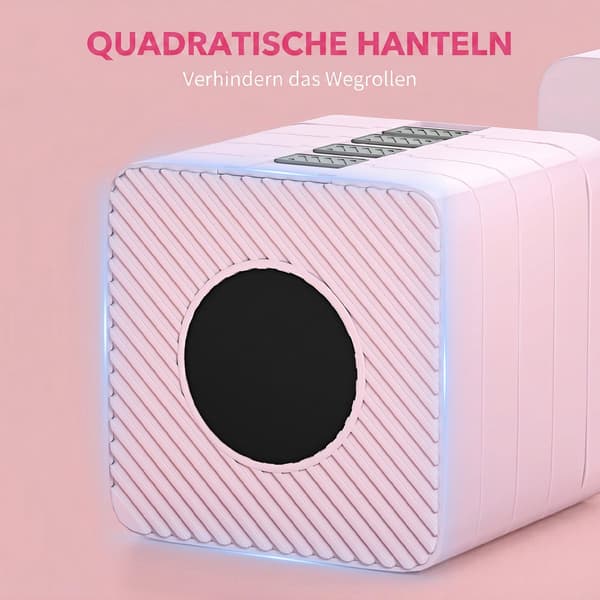 Justerbart hantelset, 2 x 5 kg, halkfritt grepp, rosa