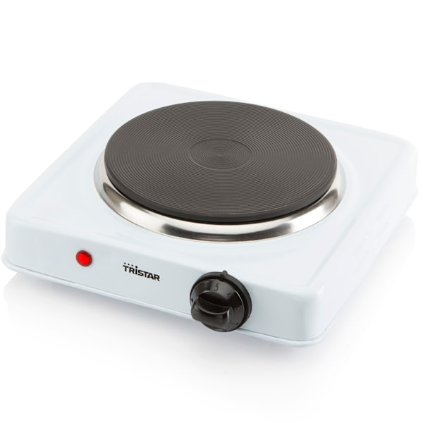 Kokplatta enkel 15cm 1000W KP-6185 0,9m sladd Termostat styrd Vit
