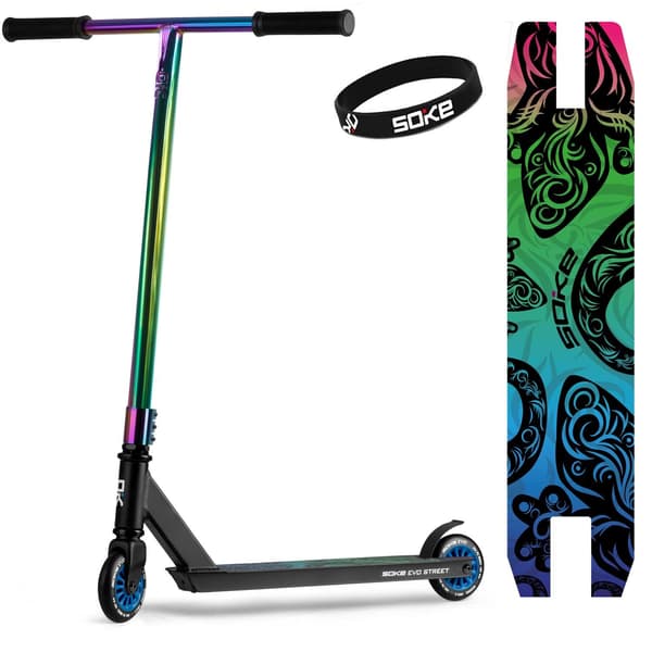 Temppuskootteri SOKE EVO Street Black Rainbow