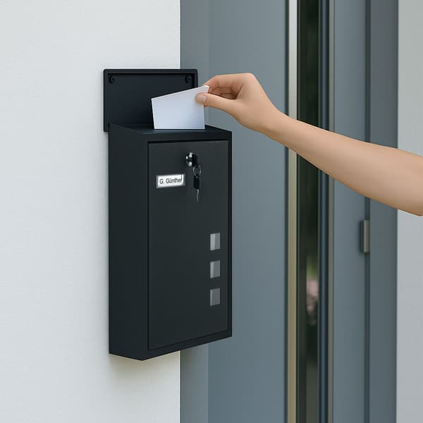 Vægmonteret postkasse med vinduer