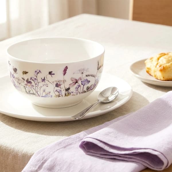 Porslinsskål 500 ml, vildblommig design, mikrovågssäker