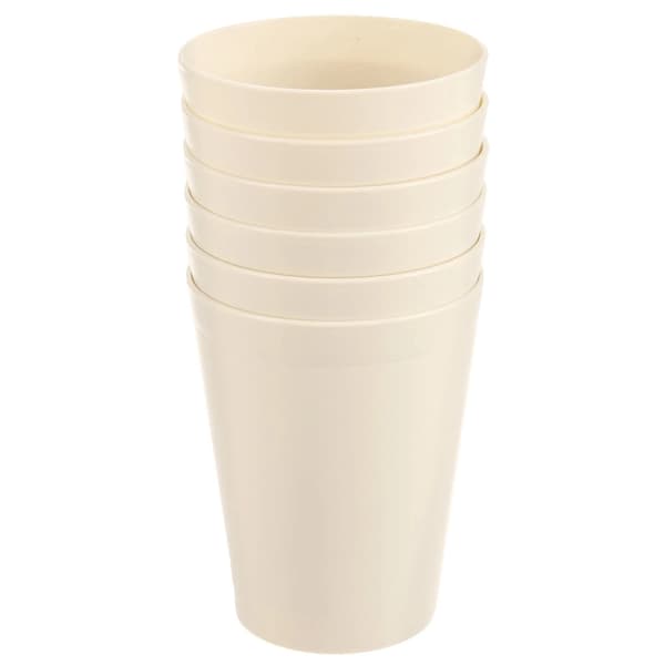 Plastikkrussæt, cremefarvet, 300 ml, 6 dele