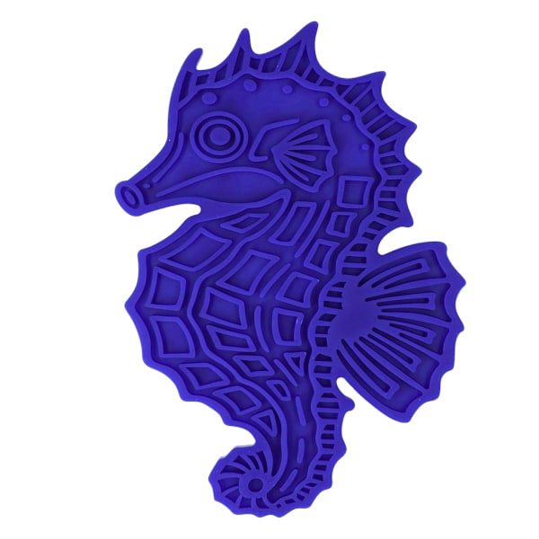 Ät Långsamt Lev Längre Lick Mat Seahorse Blauw