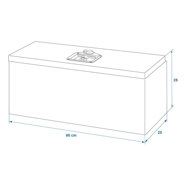 Työkalulaatikko alumiinia perävaunun kylkeen 600 x 250 x 250 mm