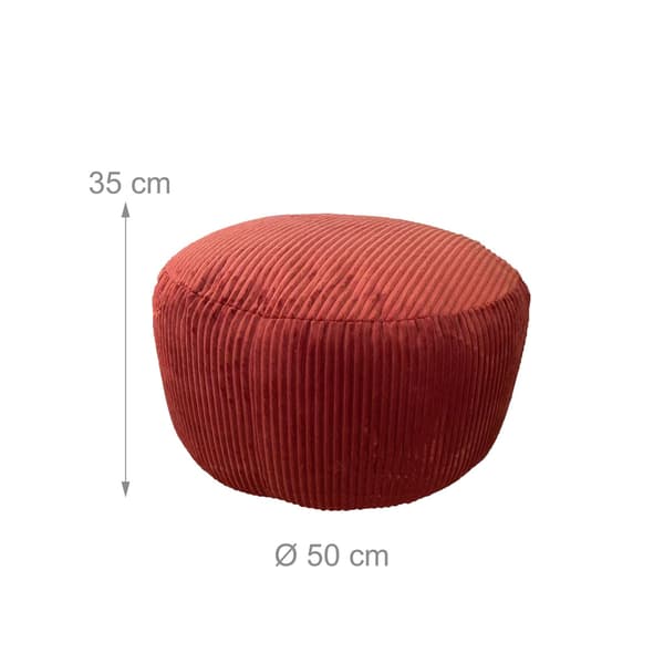 Corduroy Puf – Rund Gulvpude, Boho Stil