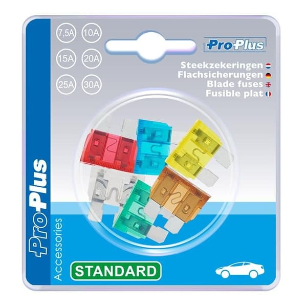 Blad säkringar standard assorterad 6 stycken i blister