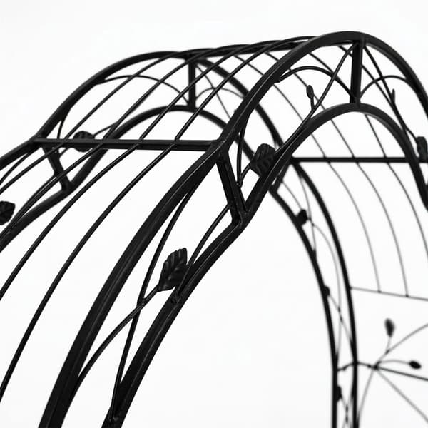 Svart trädgårdsbåge i järn, 240 x 140 x 50 cm