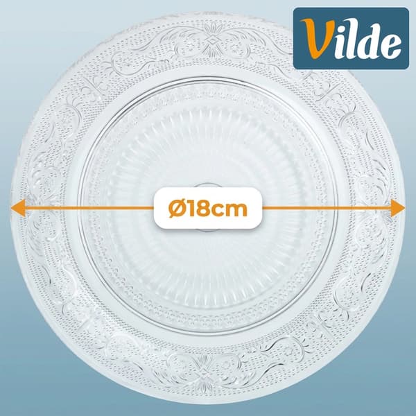 Glasdesserttallrik, 18 cm diameter, diskmaskinssäker