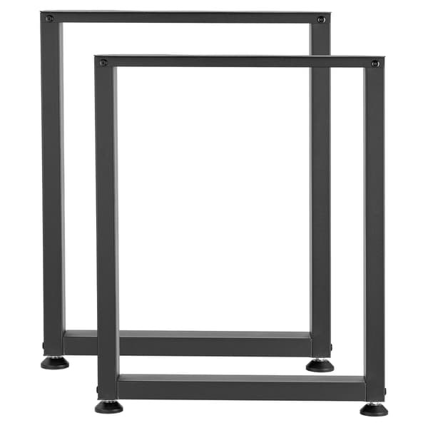 Bordsben, set om 2, 750 x 600 mm, kolstål, svart