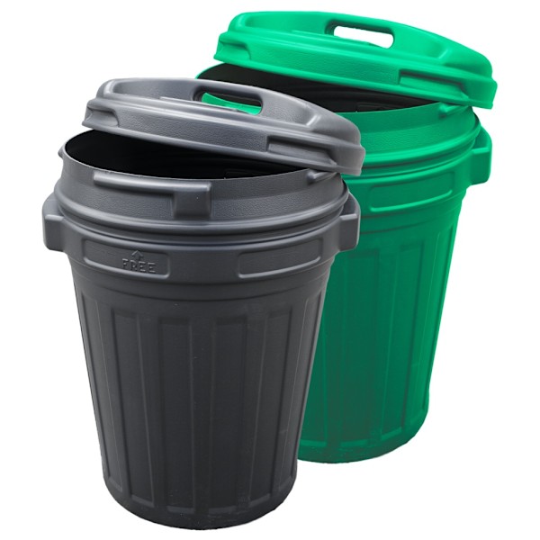 Opbevaringsspand med låg Grøn 70 liter
