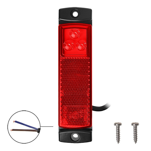 Takavalot 12/24V punainen 126x30mm LED