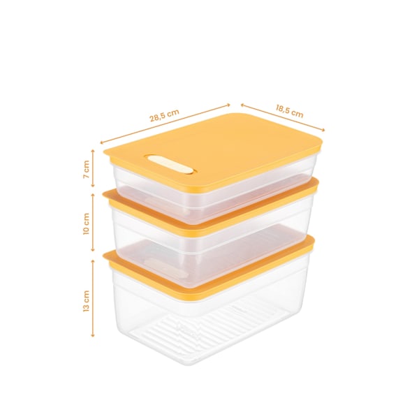 Opbevaringsbokssæt (3 stk) HK3LU - Orange