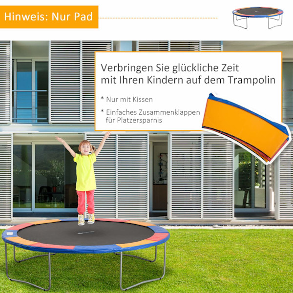 Trampolintillbehörsset Kantskydd, Skyddsnät, För 8Ft-15Ft, Ø 366Cm, Färgglad