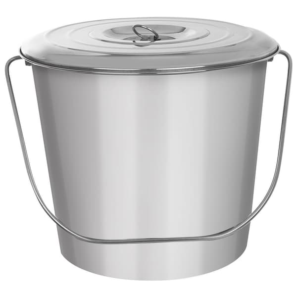 Spand i rustfrit stål 12L med håndtag og låg