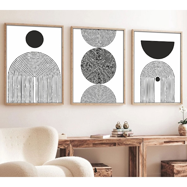 Dekorativ inramad MDF-målning (3 delar) Huhu163 - 50 x 70